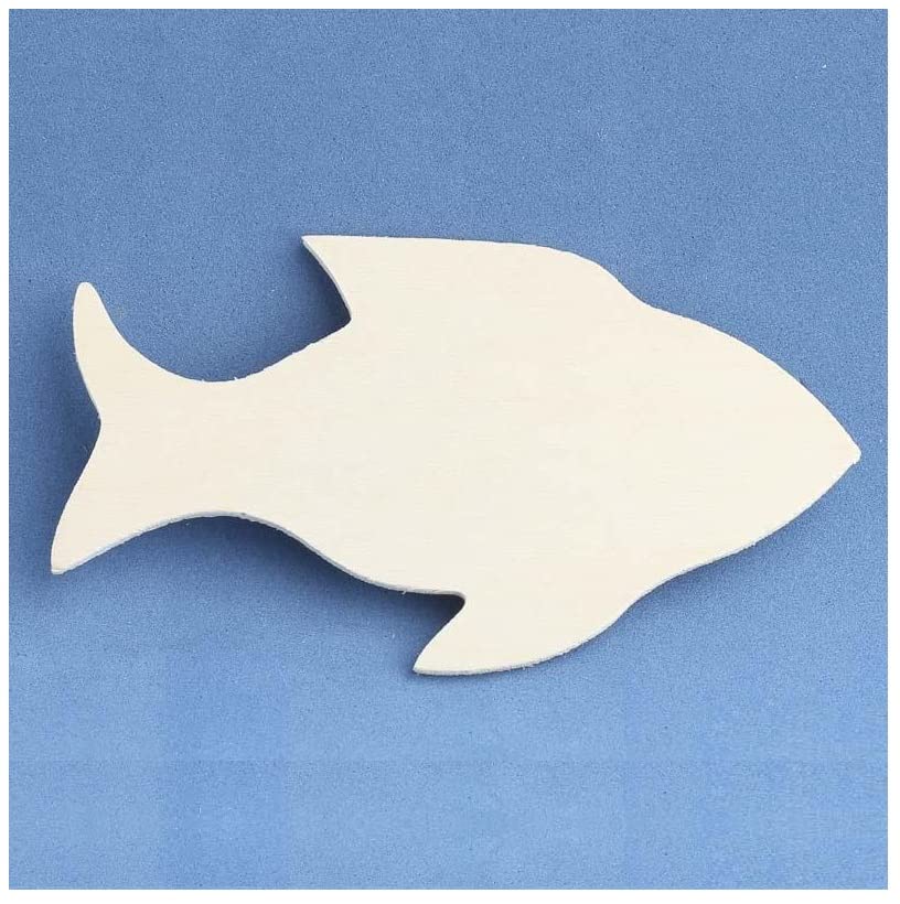 Pack of 24 Unfinished Wood Fish Cutouts by Factory Direct Craft - Fish Blank Wooden DIY Shapes for Scouts, Camps, Vacation Bible School, & Birthday Factory Direct Craft