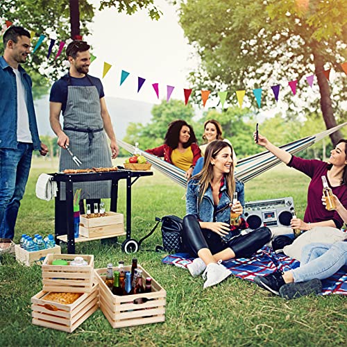 ZENFUN 3 Pack Wooden Nesting Crates with Handles, Decorative Hand Crafted Wood Box Nesting Crate Farmhouse Storage Basket Container for Display and ZENFUN