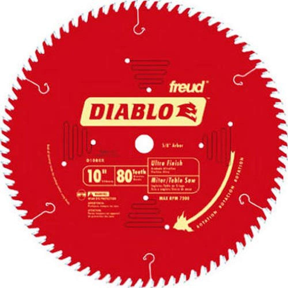 Freud D1080X Diablo 10" 80-tooth ATB Saw Blade w/5/8" Arbor&PermaShield Coating Freud