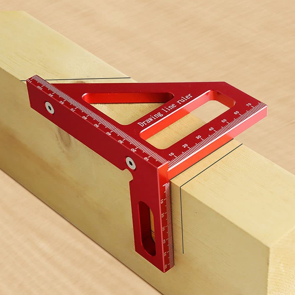 KETIPED 3D Multi-Angle Measuring Ruler,45/90 Degree Aluminum Alloy Woodworking Square Protractor,Drawing Line Ruler, Miter Triangle Ruler High KETIPED
