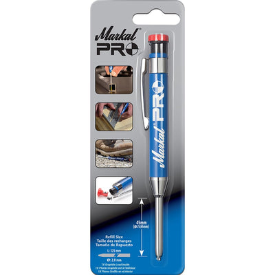 Markal 96270 - Markal PRO- Carpenter Mechanical Pencil with 1 Graphite Lead, Built-in Sharpener, 1 Click Advance, Heavy Duty Metal Barrel & Extended