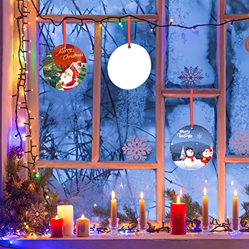 Valyria Sublimation Ornaments Blanks Bulk MDF Sublimation Christmas Ornament Blanks White Blank Christmas Tree Hanging Ornaments for Crafting DIY Valyria