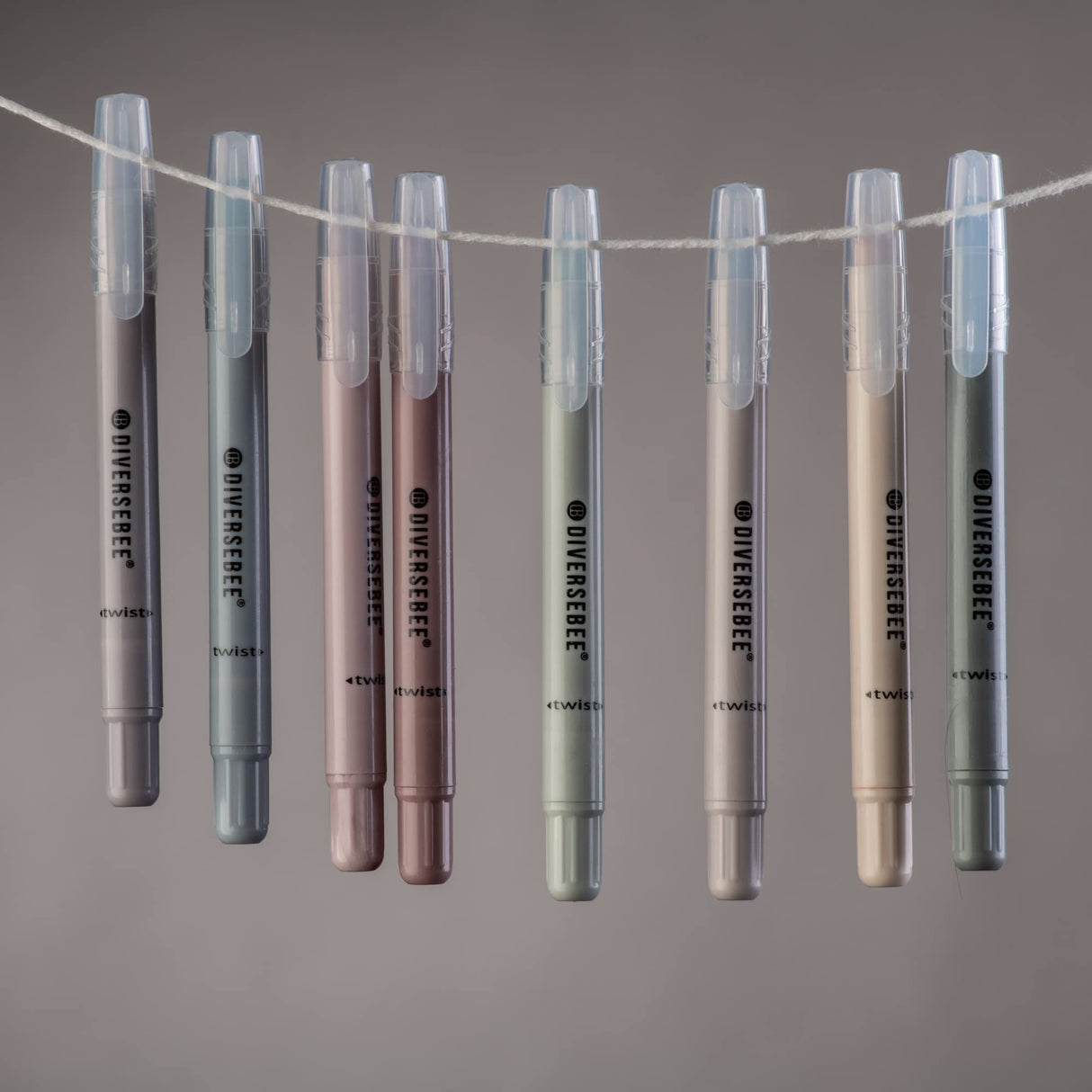 DIVERSEBEE No Bleed Highlighters and Pens, 8 Pack Assorted Gel Highlighters Set, Cute Markers, Journaling School Supplies, Accessories (Dusty) DIVERSEBEE