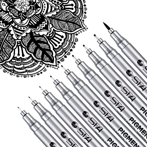 Dyvicl Black Micro-Pen Fineliner Ink Pens - Pigment Liner Multiliner Pens Micro Fine Point Drawing Pens for Sketching Anime Manga Artist