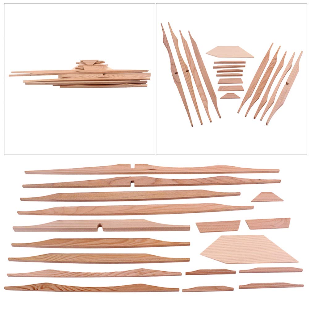 Milisten 17pcs 41 Guitar Body Parts Guitar Parts Unfinished Guitar Kit Unfinished Bass Fretboard Guitar Wood Blanks Bass Guitar Spruce Brace Wood Kit Milisten