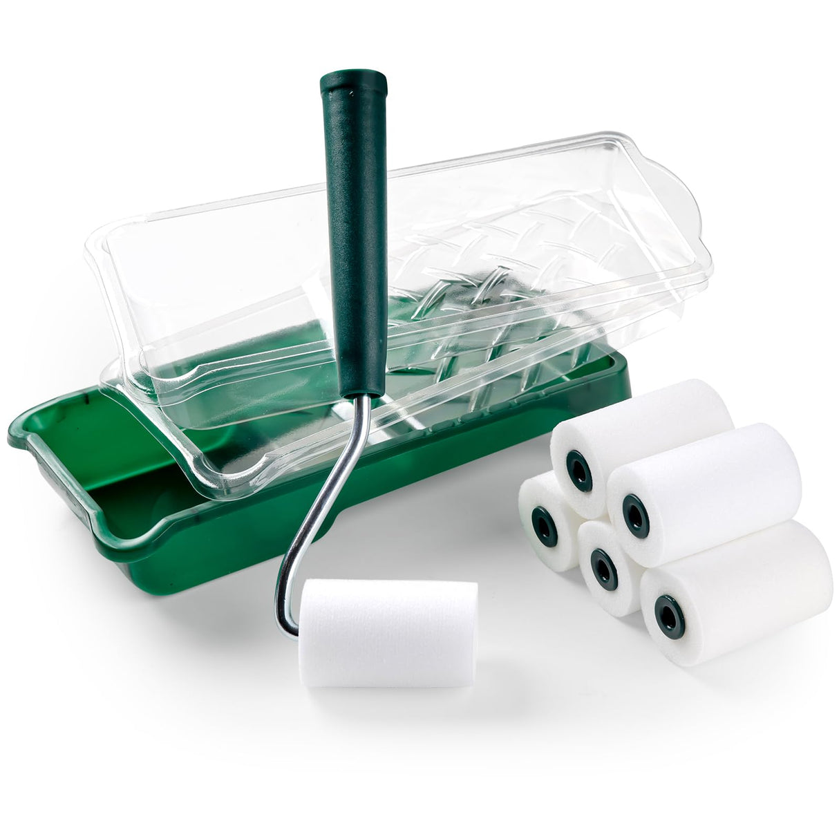 CoatPro Twools Foam Paint Roller, 2 Inch 10 Pack Small Paint Roller Kit with High-Density Foam Paint Roller, Paint Tray, Paint Tray Liner, Roller CoatPro Twools