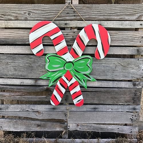 Christmas Candy Canes Unfinished Cutout, Wooden Shape, DIY Craft Build-A-Cross