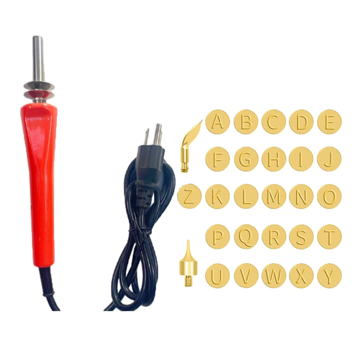 DIY Wood Burning/Carving Set, Diy Wood/Leather Burning Set—26 Letters Copper Mold, Wood Craft DIY Embossing Carving, Wood Burning Kit Letter Wood VALHMKT