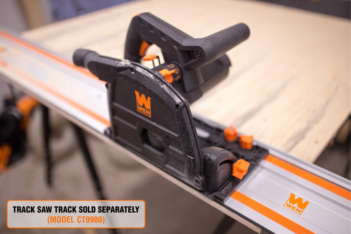 WEN Plunge Cut Circular Saw Bundle with 100-Inch Track Saw Guide Rail and Adapters WEN