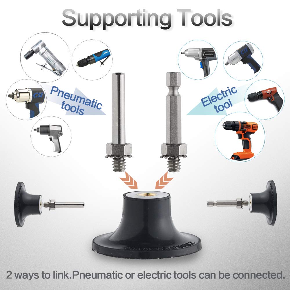 NYXCL Miroku 50Pcs Mixup 2 inch roll Lock Quick Change Discs Set, A/O Sanding Discs with 1/4" Holder, for Die Grinder Surface Prep Strip Grind Polish NYXCL