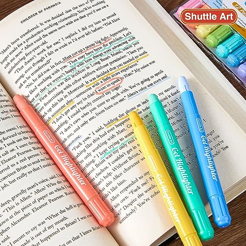 Shuttle Art Bible Highlighters and Pens No Bleed, 12 Pastel Colors Gel Highlighters No Bleed Through, Bible Journaling Supplies, Great for Journaling Shuttle Art