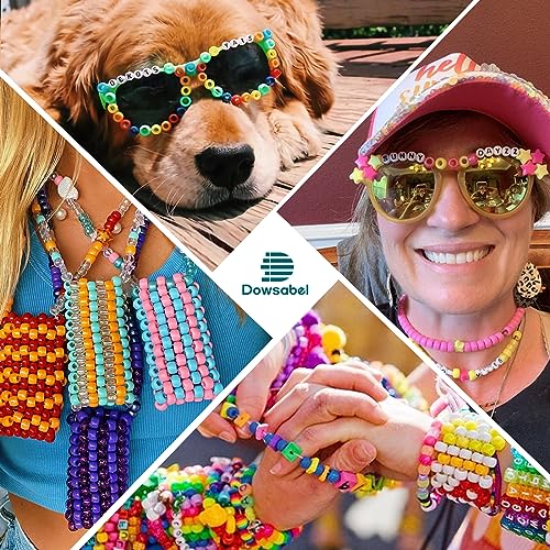 Dowsabel Bracelet Making Kit, 48 Colors Pony Beads Friendship Bracelet Kit Letter Beads Heart Beads for Jewelry Making, DIY Arts and Crafts Gifts for Dowsabel