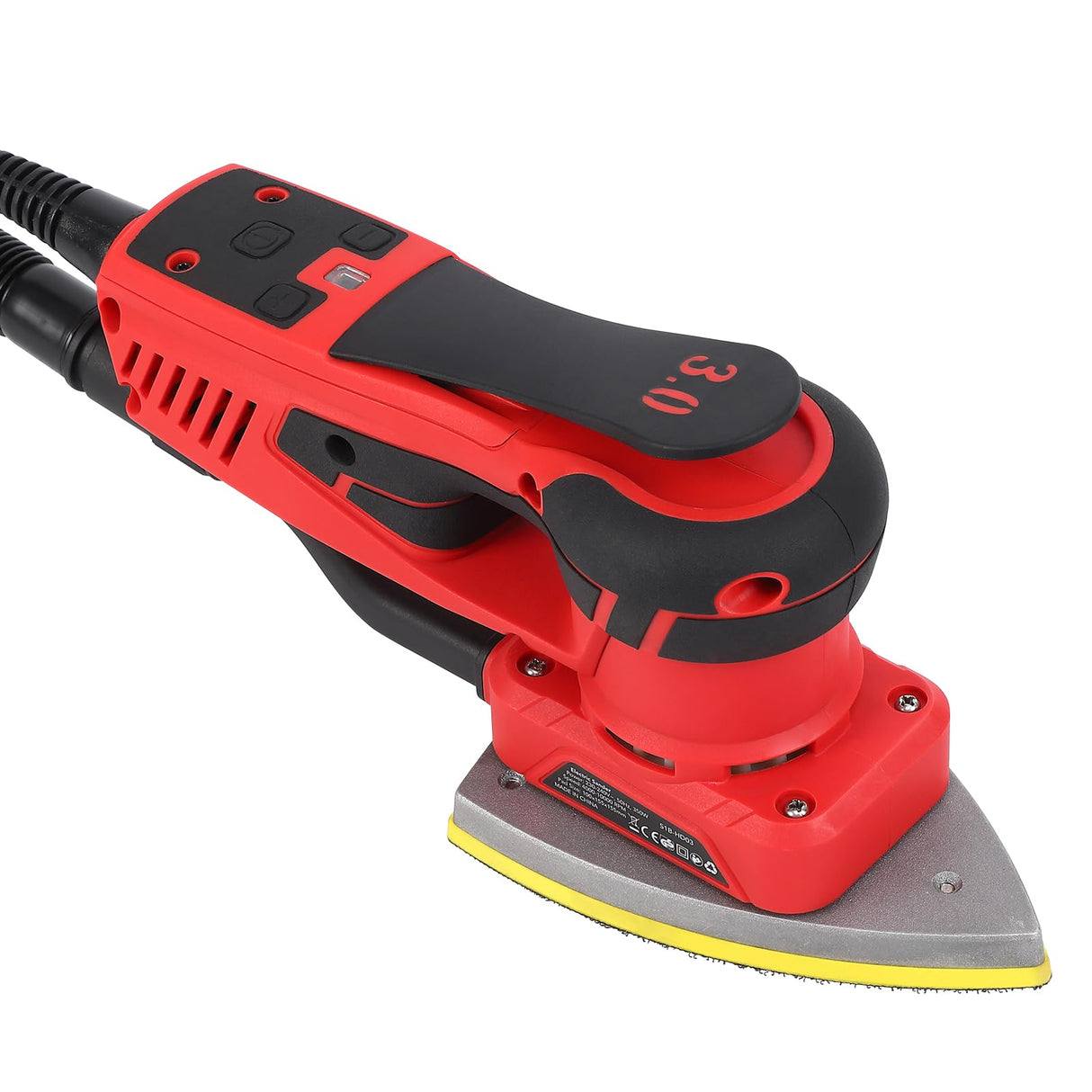 PioneerWorks Electric Detail Sander with 12 Sanding Paper, 350W Brushless Motor Mouse Sander, Powerful & Low Vibration, 10000 RPM, For Wood Working, PioneerWorks