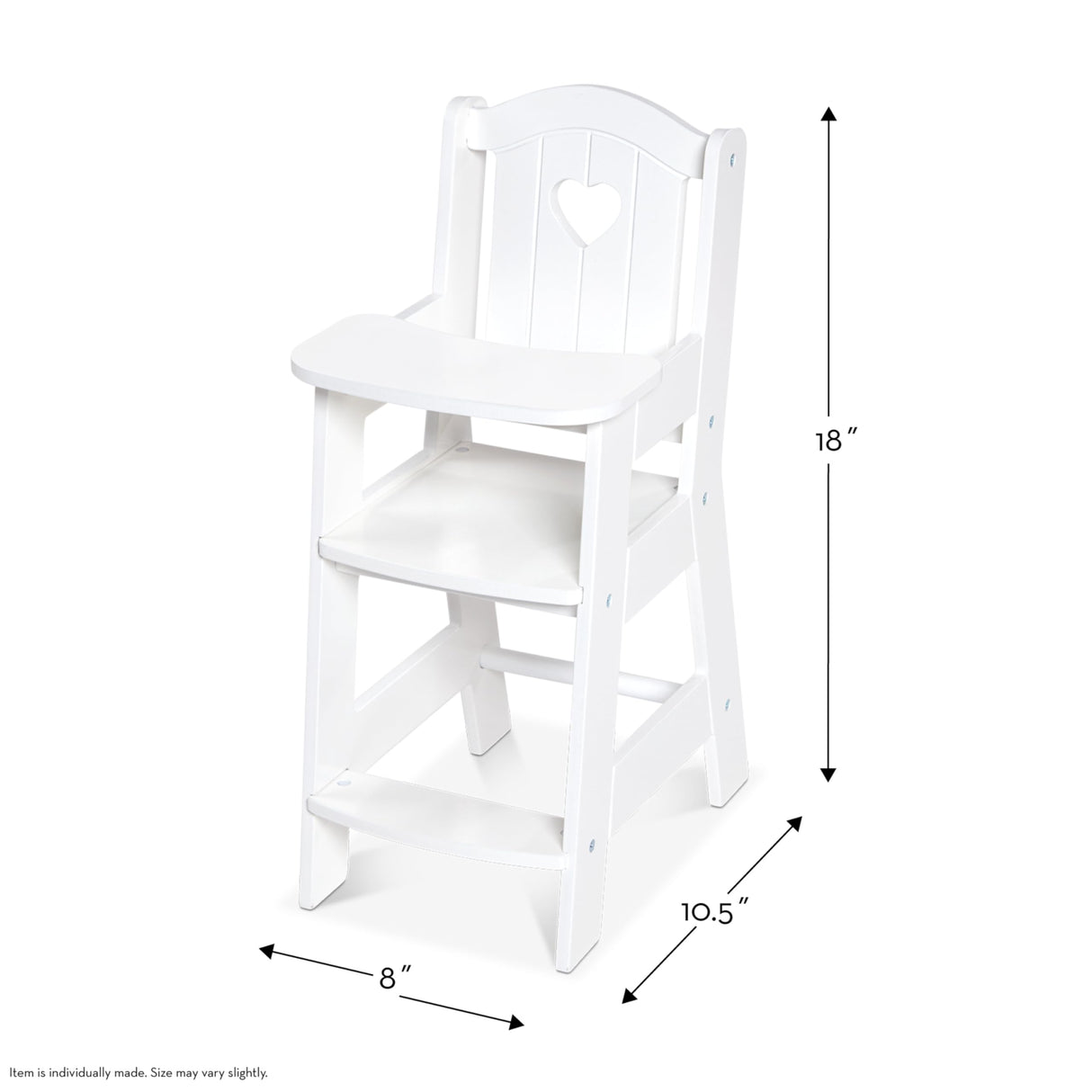 Melissa & Doug Play High Chair - Pretend Play High Chair Baby Doll Accessories,White Melissa & Doug