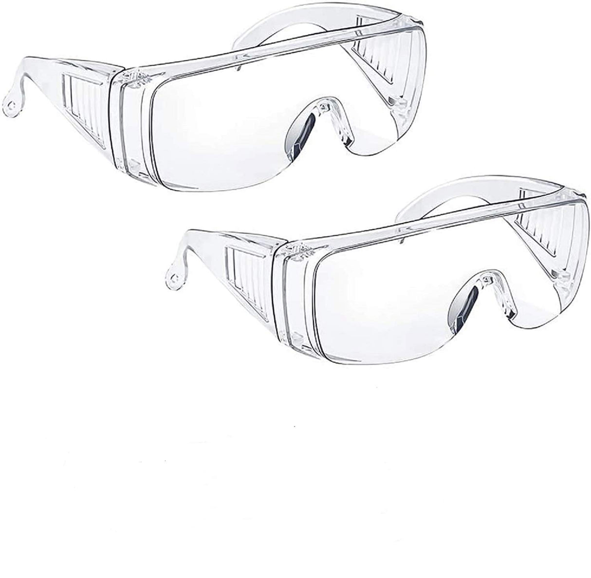 Safety Glasses (2 Pack) Anti Fog & Shattered Proof, ANSI Z87.1 & EN 166 UV Resistant Protective Eyewear Safety Goggles, Wide Frame Eye Shield Goggles Euxor