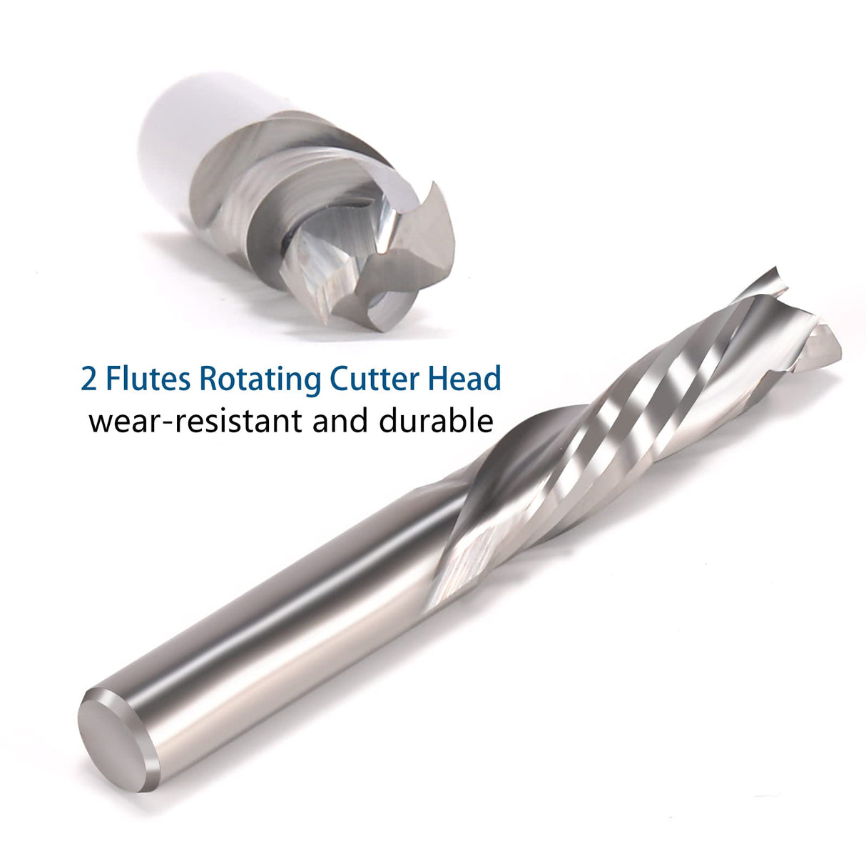 Carbide End Mills Up & Down Cut 1/8 Inch Shank,CNC Spiral Router Bits(3.175x22mm) Compression Bit 2 Flutes Milling Cutter for Engraving Milling 3D HOZLY