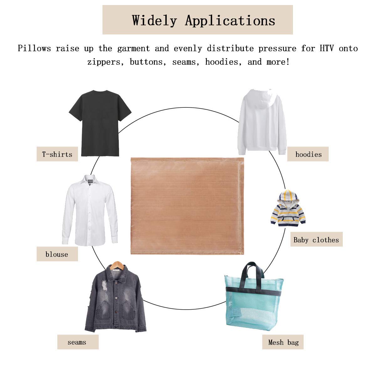 Heat Press Pillow Heat Pressing Transfer Pillow, Teflon Heat Resistant Pressing Pillows for Screen Print and Heat Pressing Shirts (4 Pack 4 Sizes) SUNHE YHK