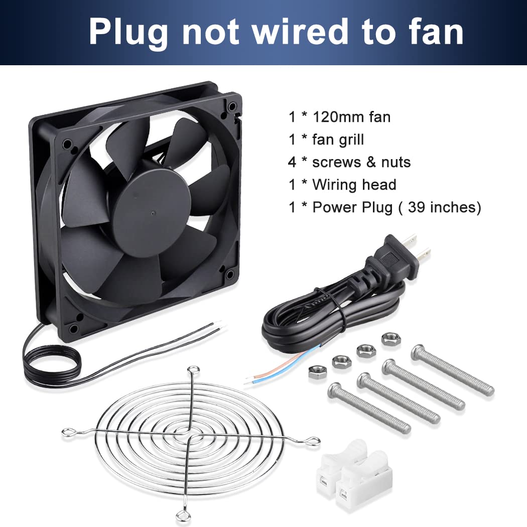 Wathai EC 120mm x 25mm Ball DIY Cooling Ventilation Exhaust Fan 110V 115V 120V 220V 240V AC Axial Case Muffin Fan Wathai