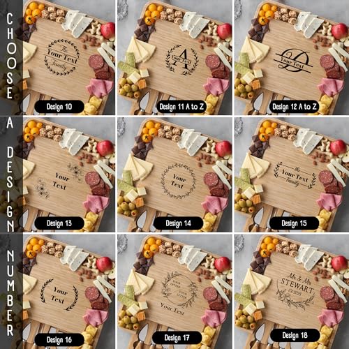 Personalized Charcuterie Board Large Cheese Board and Knife Set, Engagement Gifts, Customized Wedding Gifts for Couples Anniversary Gift Engraved ViaDante Home Concept