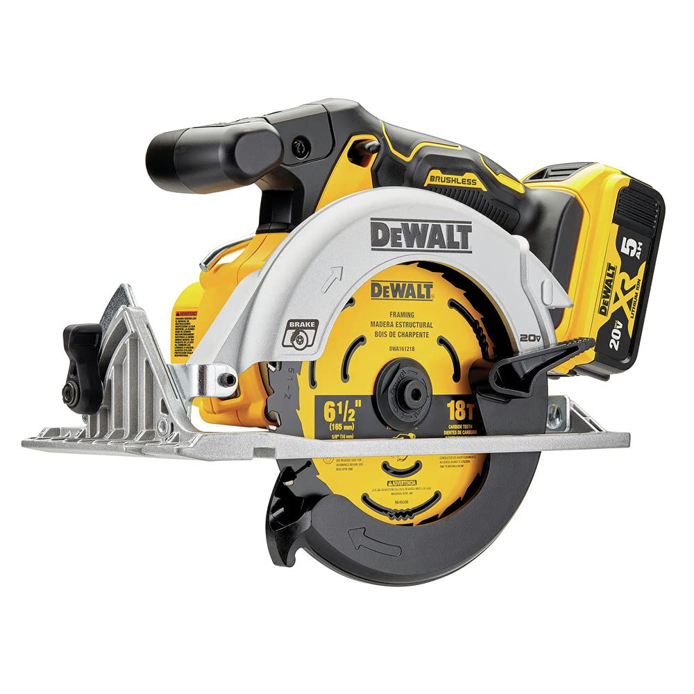 DEWALT 20V MAX* Circular Saw, 6-1/2-Inch, Cordless Kit (DCS565P1) DEWALT