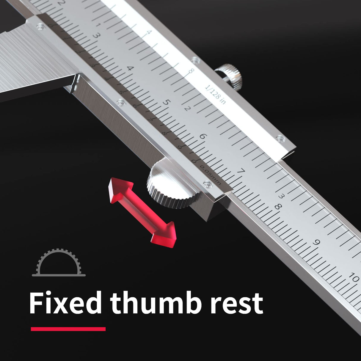Vernier Caliper Calipers Measuring Tool Micrometer Carbon Steel Inch/Metric 0-6"Range 1/128 Inch Dual Reading Scale Professional High Accuracy Metal DRINYOUNG