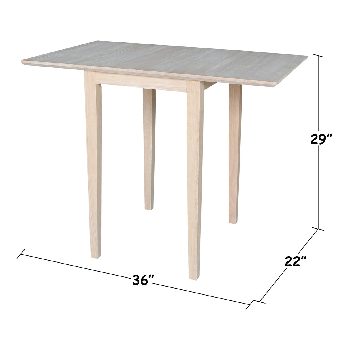 International Concepts Small Drop-leaf Table, Unfinished IC International Concepts