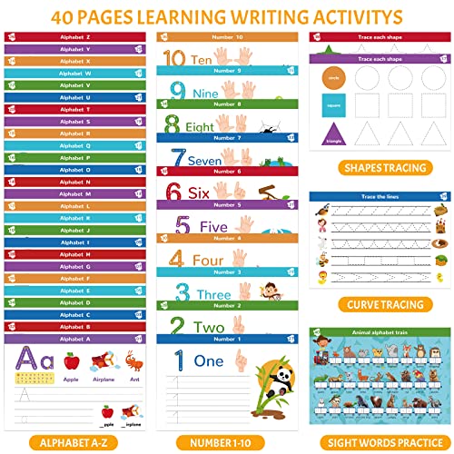 Handwriting Practice Book for Kids, Toddler Preschool Learning Activity for 3 4 5 Year Old, Kindergarten Educational Toys, Montessori Toys Learn ABERLLS
