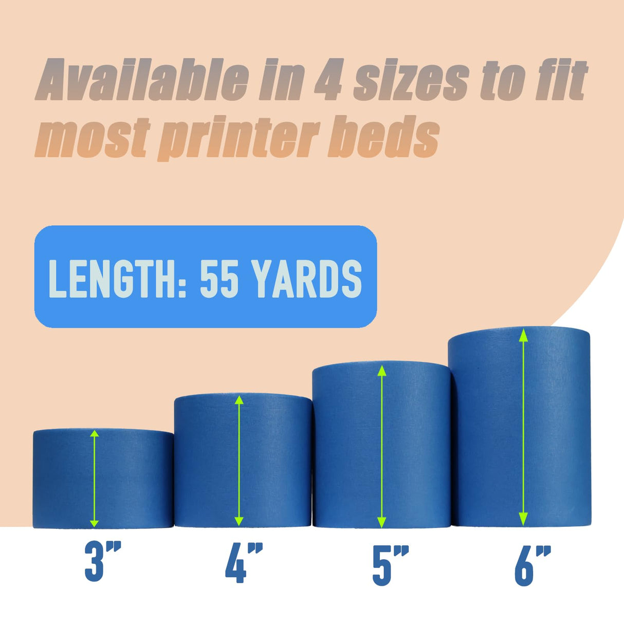 KIWIHUB Wide Blue Painters Tape, 4in x 55Y, Blue Masking Tape for Laser Cutting/Engraving & 3D Printing Bed, Painting Tape for Indoor and Outdoor Use KIWIHUB