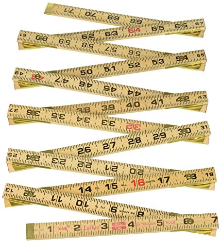 Crescent Lufkin Wood Rule, 6' Brass Ext, Black , Brown - X46SLN Lufkin