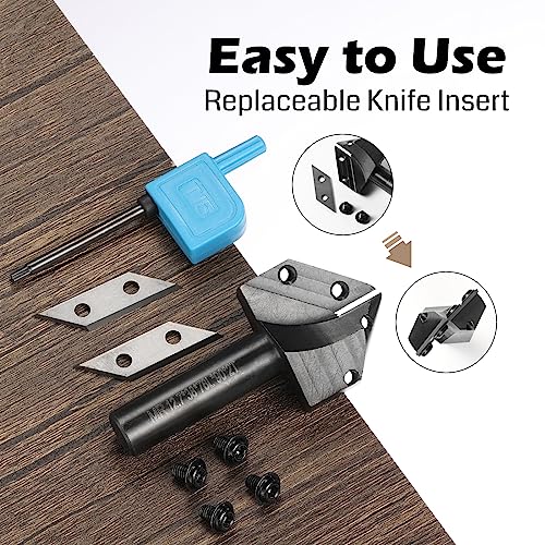 Genmitsu 1/2" Shank Router Bit, 90 Degree V Groove Carbide Inserts, CNC Milling Machine Router Bits for Woodworking 2D/3D Signmaking, Lettering, Genmitsu