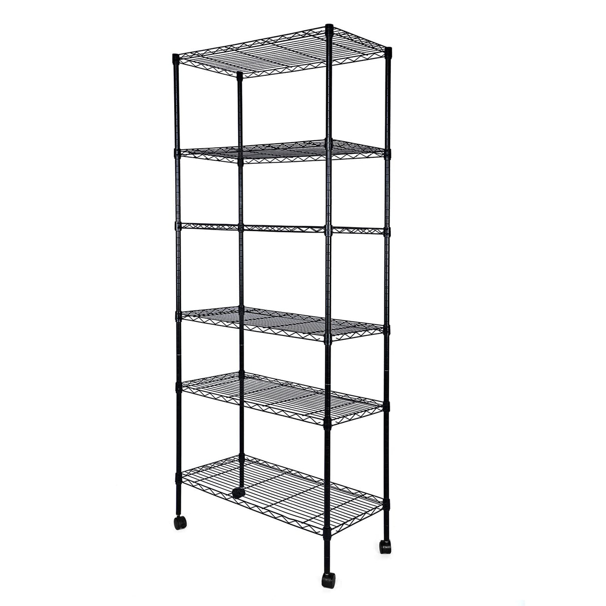 Simple Deluxe Heavy Duty 3-Shelf Shelving with Wheels, Adjustable Storage Units, Steel Organizer Wire Rack, Chrome Simple Deluxe