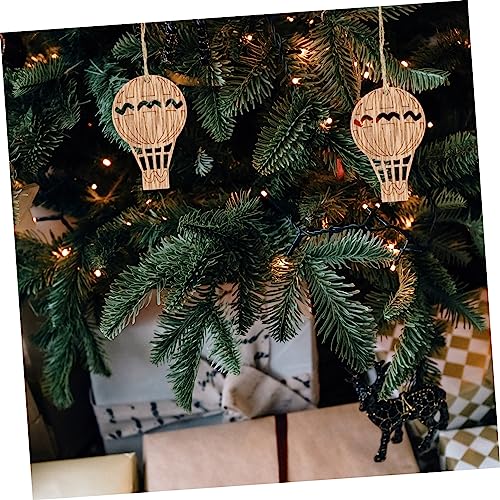 COHEALI 30pcs Hot Air Balloon Wooden Shape Ornament Crafts Hanging Bulk Wooden Lion Cut Outs Unfinished Wood Shapes Unfinished Woods Chips Wooden COHEALI