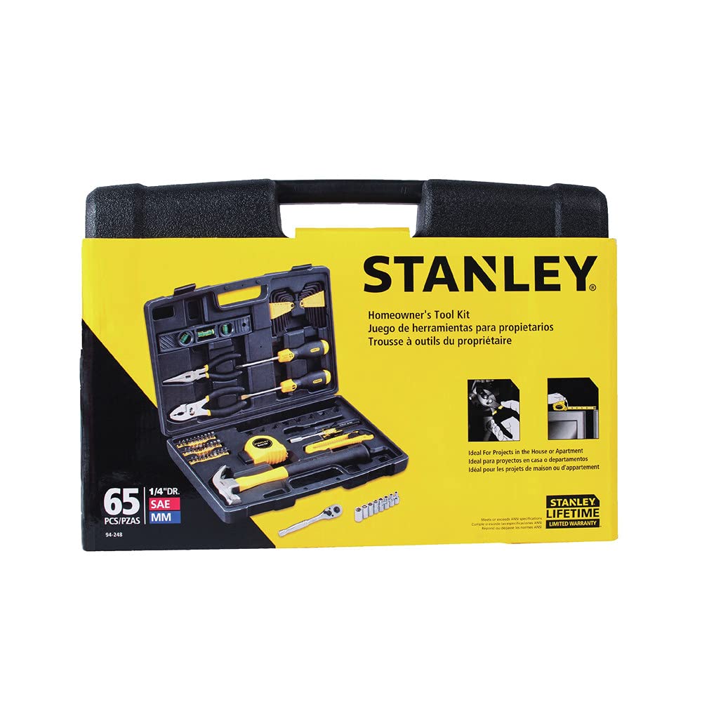 STANLEY Tool Set, Home/Mechanics, 65 Piece (94-248),Black Stanley