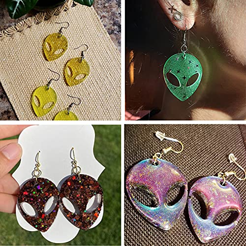 Shiny Glossy Alien-Shape Resin Jewelry Molds Silicone Molds for Epoxy Resin Earring Making Supplies Resin Keychain Mold Clay Molds Handmade Jewellrey Angel Wings