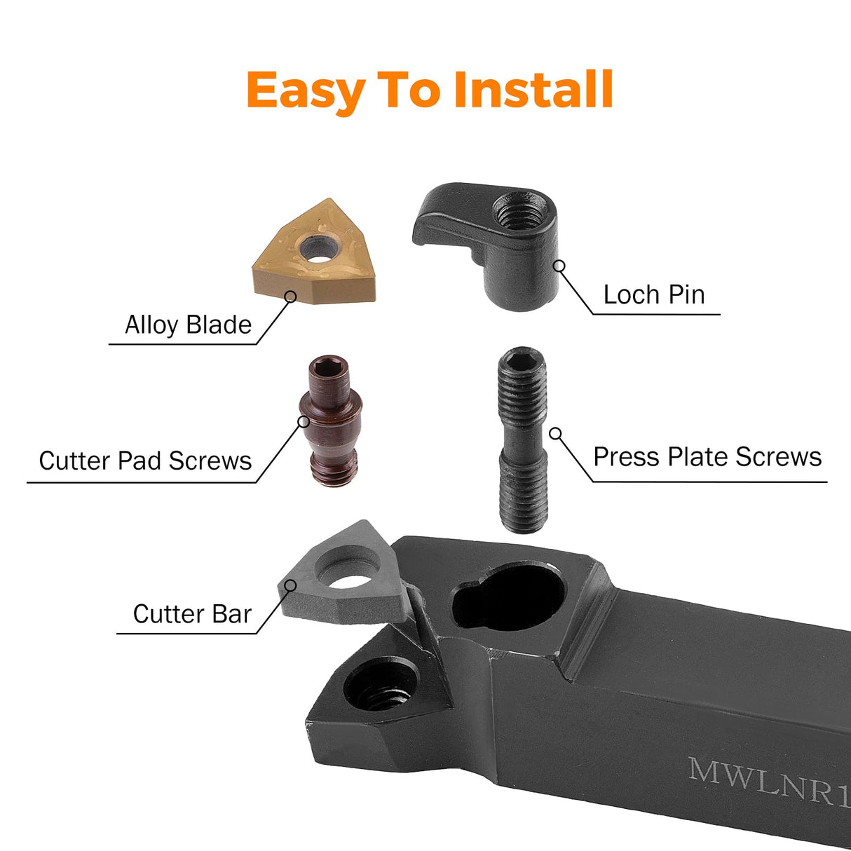 BEAMNOVA 3PCS 5/8" CNC Metal Indexable Lathe Tools Sets Holder MTJNR1616H16, MWLNR1616H08, MCLNR1616H12 Blades WNMG431, CNMG431, TNMG331 BEAMNOVA