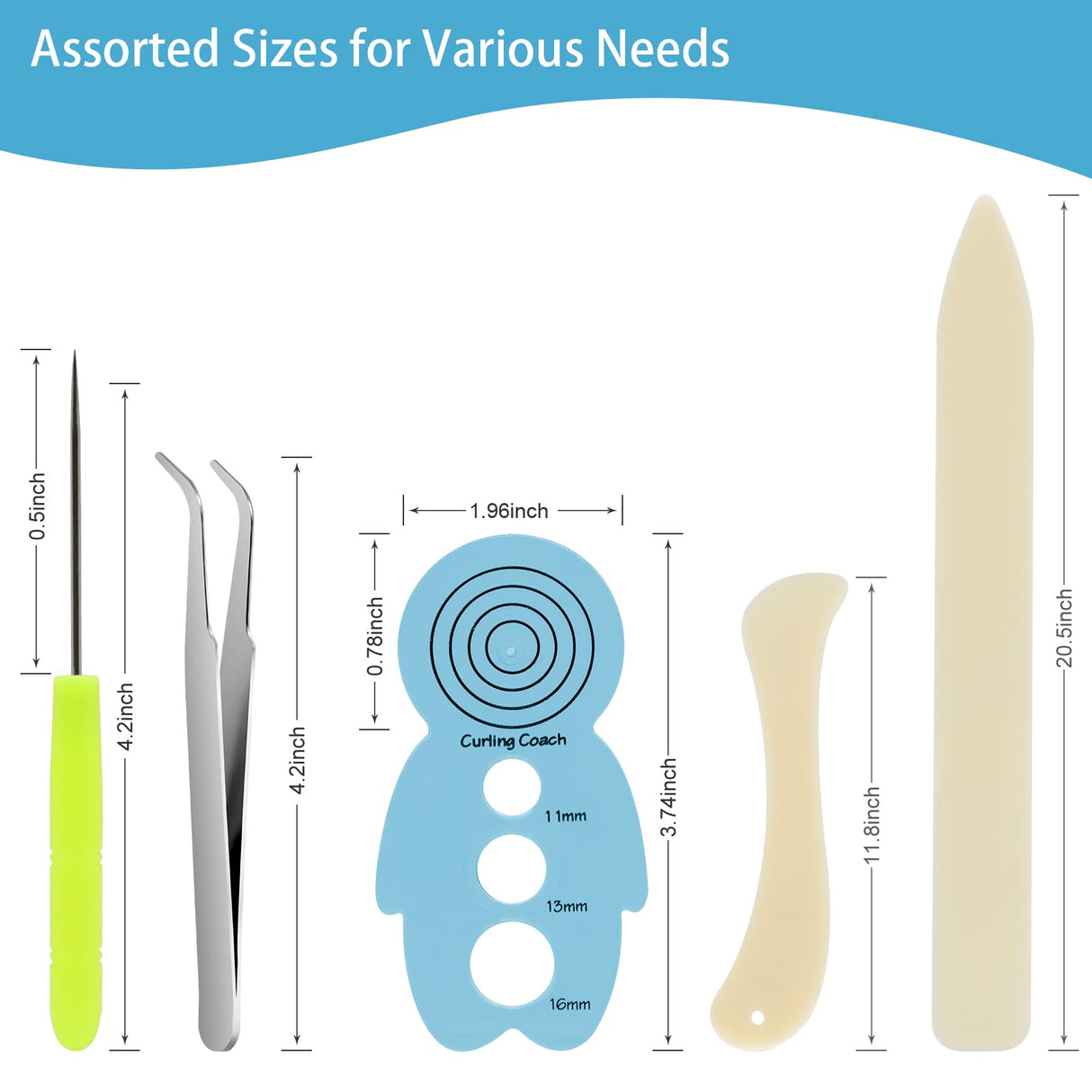 KITANIS 14 Pieces Paper Quilling Tools Slotted Kit, Assorted Sizes Rolling Curling Quilling Needle Pen for Art Craft DIY Paper Card Making Project KITANIS