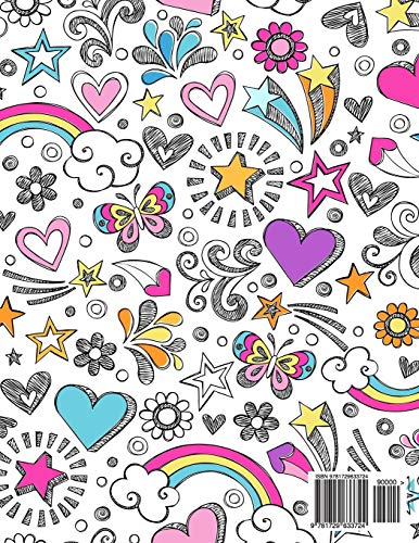 Sketchbook Journal for Girls: 110 pages, White paper, Sketch, Doodle and Draw WoodArtSupply