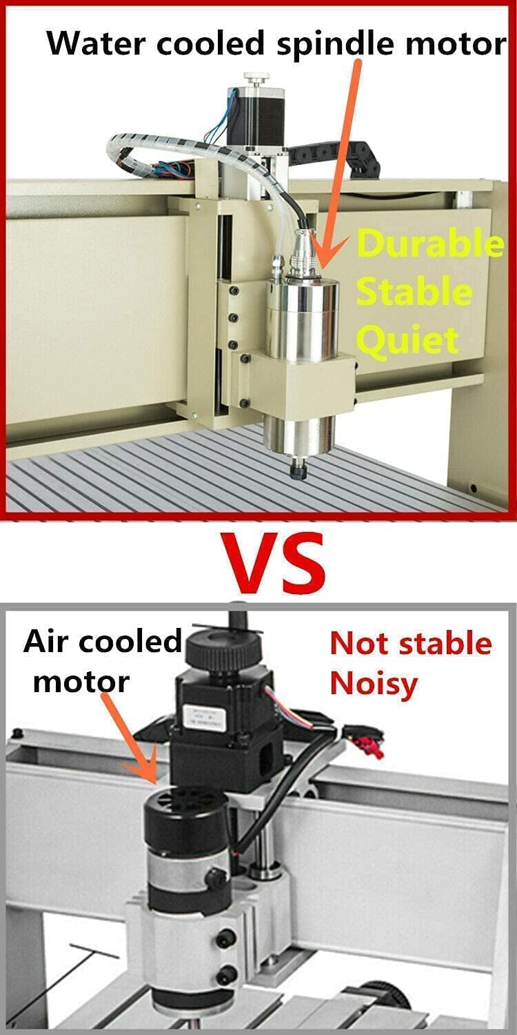 USB 4 Axis CNC 6090 Router Kit MACH Control + 2.2 KW VFD Water-Cooling Spindle Motor Plastic Acrylic PCB PVC Wood Carving Drilling 3D Milling TTONSUE