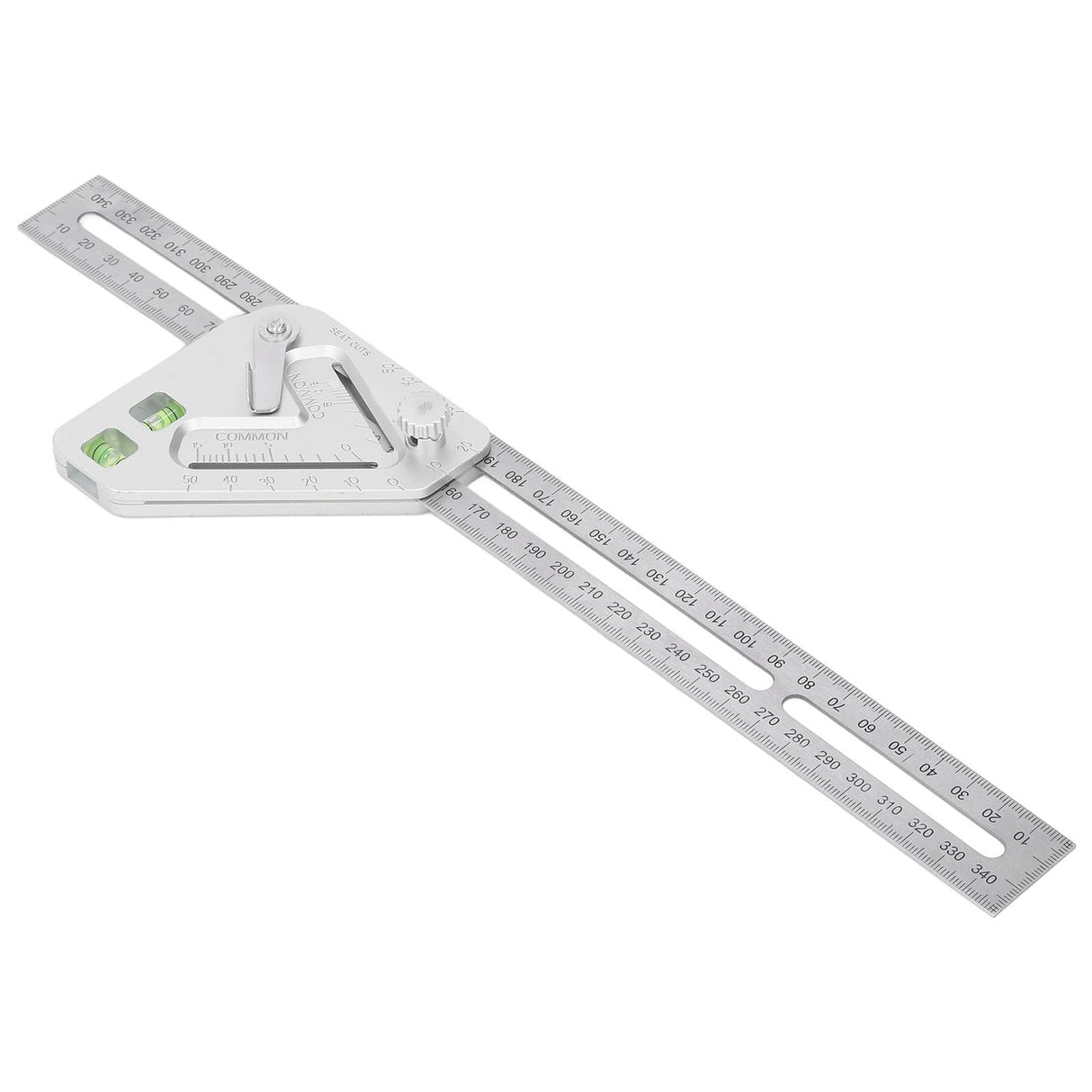 Combination Square with Bubble Level Silver Flexible Woodworking Triangle Ruler Carpentry Tools FTVOGUE