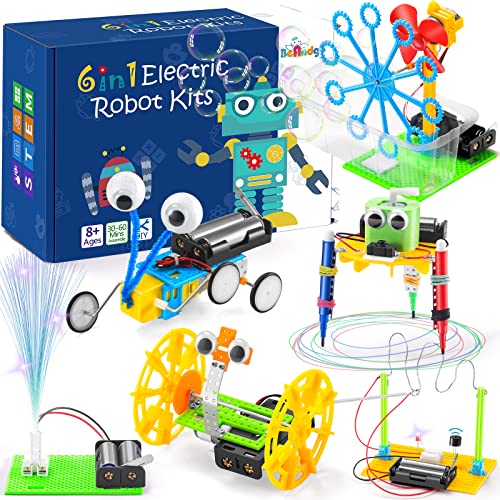STEM Robotics Kit, 6 Set Electronic Science Projects Experiments for Kids Ages 8-12 6-8, STEM Toys for Boys Craft, DIY Engineering Build Robot BeAndge