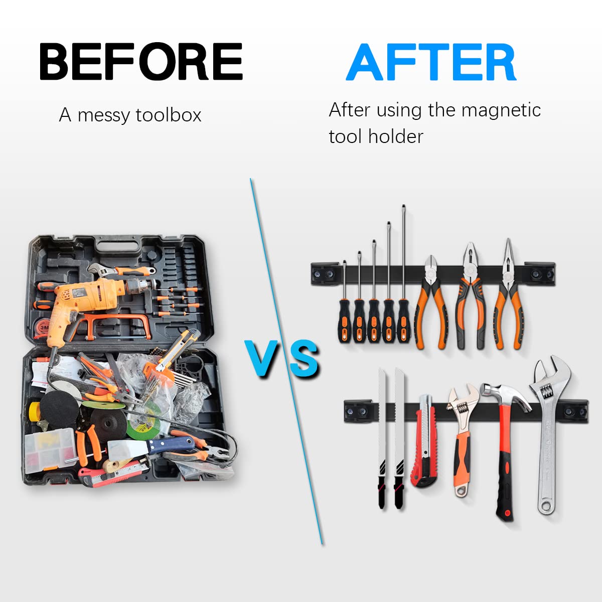 Magnetic Tool Holder Strip - Alloy Steel 5 Pack, Heavy Duty Tool Organizer Magnetic Strip, Tool Magnet Bar For Garage Tool Organization 12 In DGSL