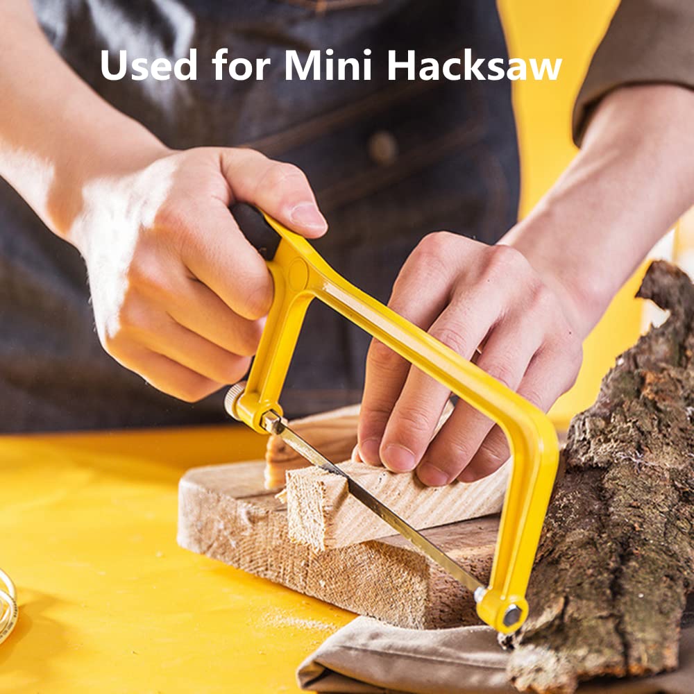 dophee 10Pcs 6 inch 150mm 24T Mini Hacksaw Blade Replacement, Multifunctional Carbon Steel Hand Saw Blade for Hand DIY Model Manual Woodworking PVC dophee