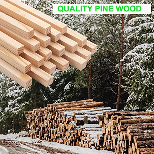 Wood Square Dowel Rods, 20PCS 1/2" x 12" Square Wooden Dowel Rods Wooden Sticks for Crafts, Unfinished Hardwood Sticks Wood Strips for Woodworking, Coowayze
