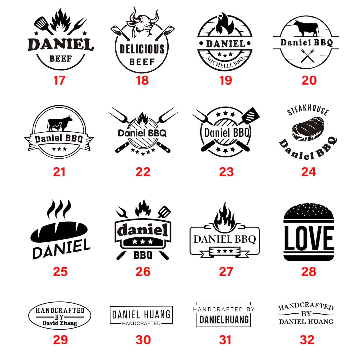 Customisable BBQ Branding Iron for Steaks and Meat TPFOON