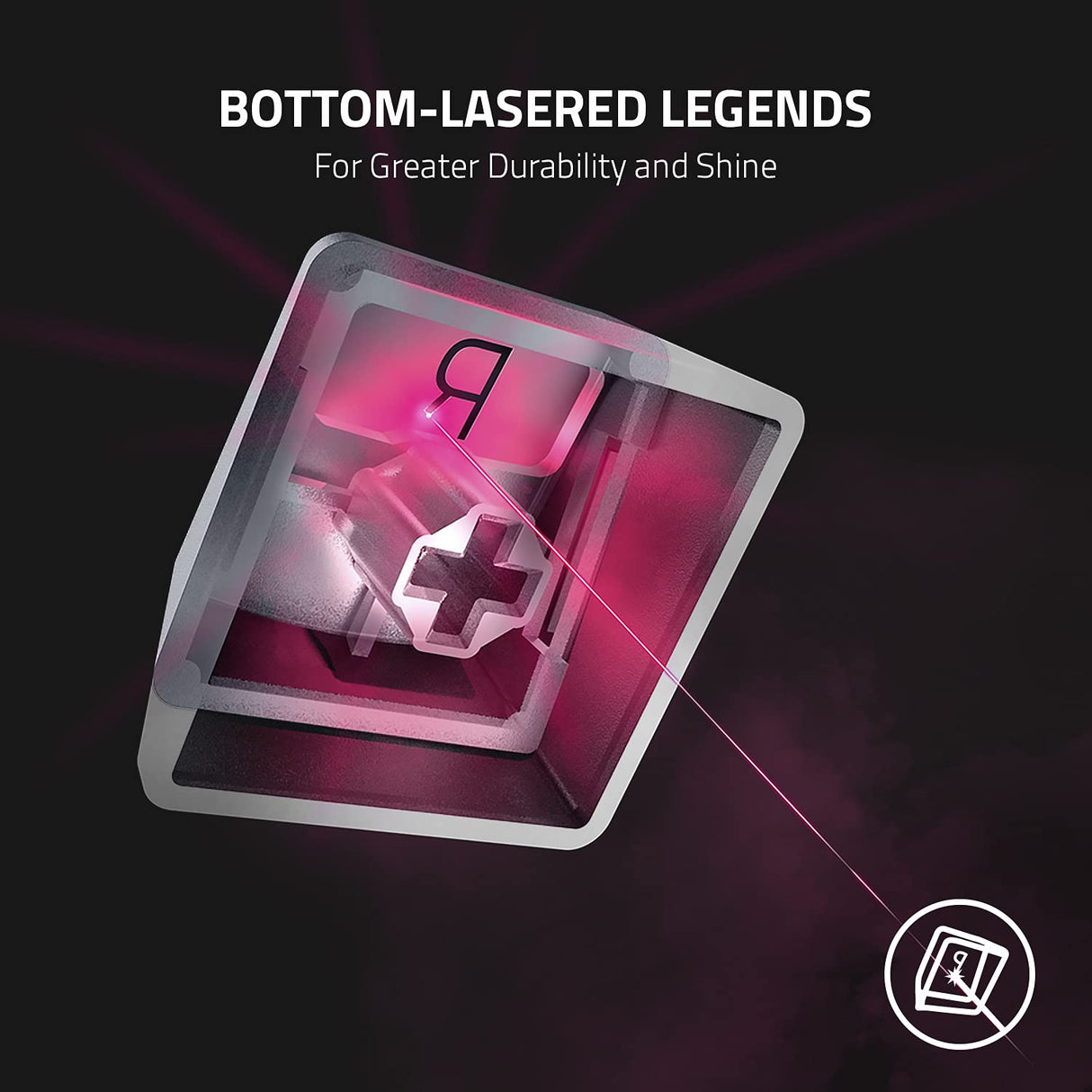 Razer Phantom Keycap Upgrade Set: Unique Stealth Design - Translucent Sides - Bottom-Lasered Legends - Keycap Removal Tools & Stablizers - Universal Razer