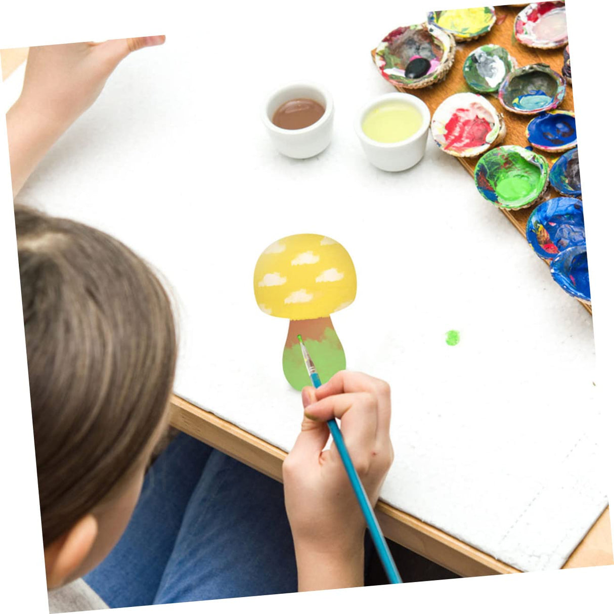 OFFSCH 5pcs Wooden Peg Mushroom Blank Craft Mushroom Wooden Peg Dolls Kid Toys Kids Painting Mushroom Models Kids Painting Toys Wooden People Figures OFFSCH