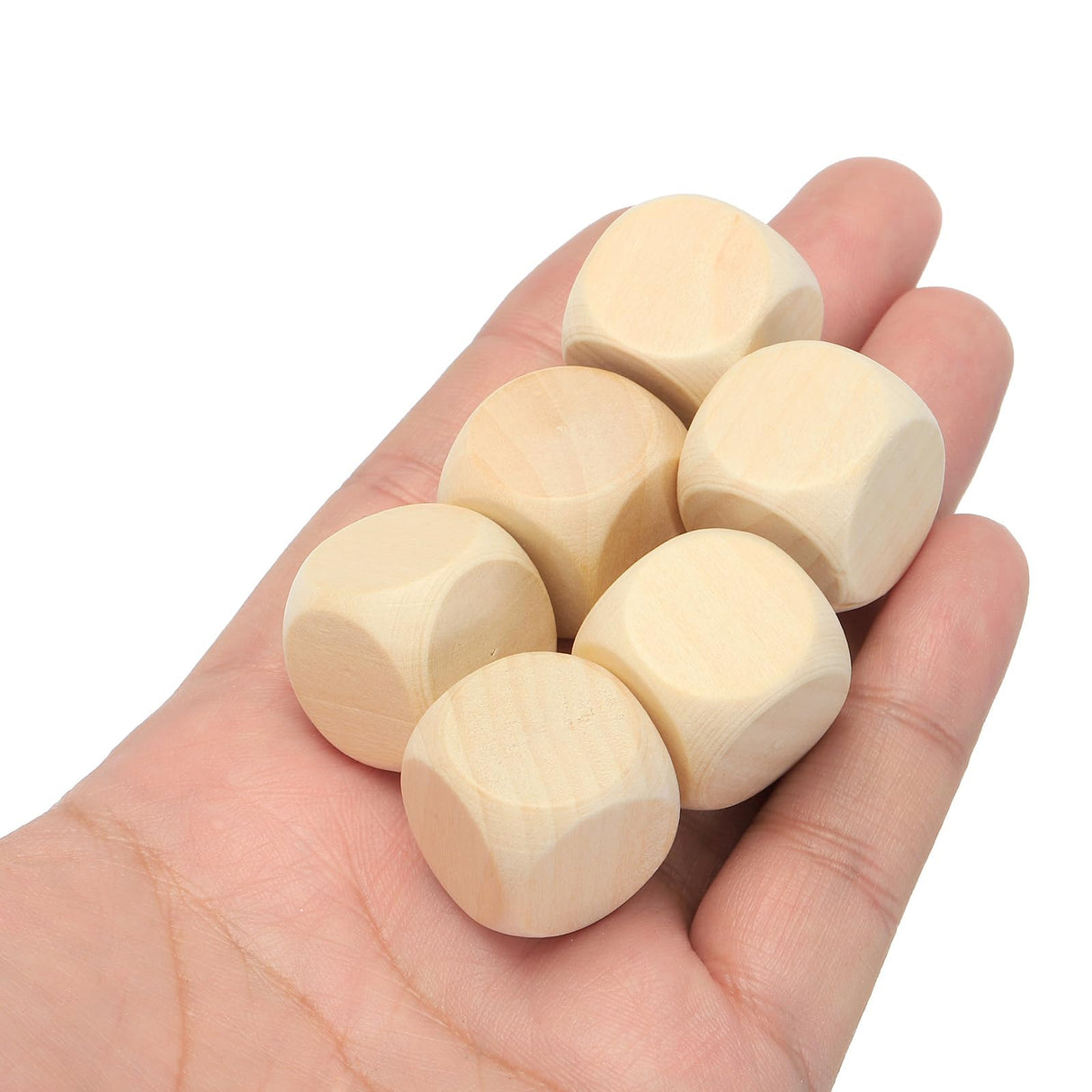 PATIKIL 20mm Blank Wooden Dice, 50 Pack Unfinished Wooden Blocks 6 Sided Wood Cube with Rounded Corners Square Wood Blocks for DIY Craft Projects PATIKIL