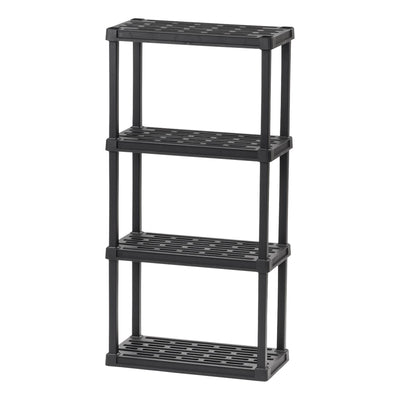 IRIS USA 4-Tier Shelving Unit, 48" Fixed Height, Medium Storage Organizer for Home, Garage, Basement, Shed and Laundry Room, 24"W x 12"D x 48"H, Made