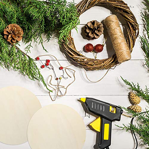 20 Pack 10 Inch Wood Circles for Crafts, CertBuy Unfinished Wood Rounds Wooden Cutouts for Door Hanger, Painting Crafts, Door Design, Wood Burning, CertBuy