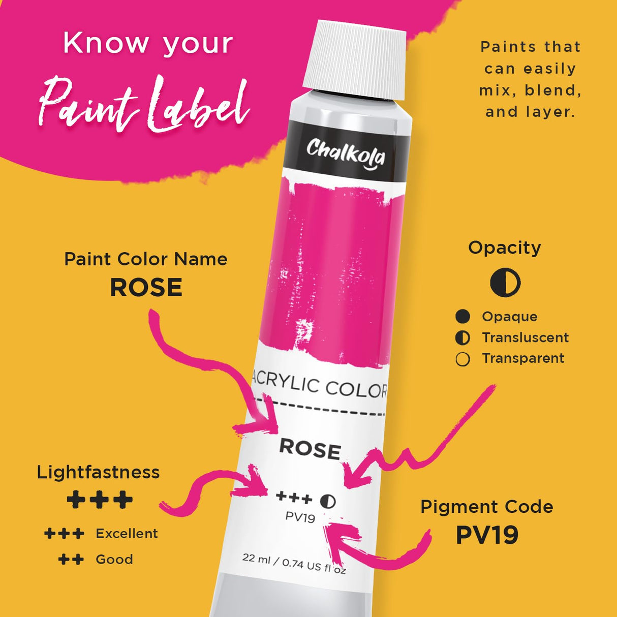 Chalkola Acrylic Paint Set for Adults & Kids - 56 Pcs Canvas Painting Kit with 32 Paints (22ml), 10 Brushes, 10 Canvases, Tabletop Easel, Palette, Chalkola